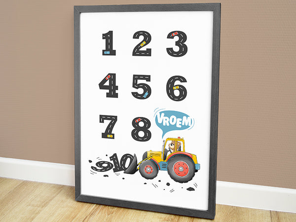 Kinderposter, kinderposters, geboorteposter, geboorte poster, posters set, drieluik poster, poster kinderkamer, posters kinderkamer, poster babykamer, muurdecoratie babykamer, poster educatief, poster tellen, poster dieren, poster , auto posters