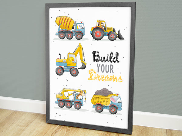 Kinderposter, kinderposters, geboorteposter, geboorte poster, posters set, drieluik poster, poster kinderkamer, posters kinderkamer, poster babykamer, muurdecoratie babykamer, poster educatief, poster voertuigen, poster dieren, poster , auto posters